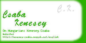 csaba kenesey business card